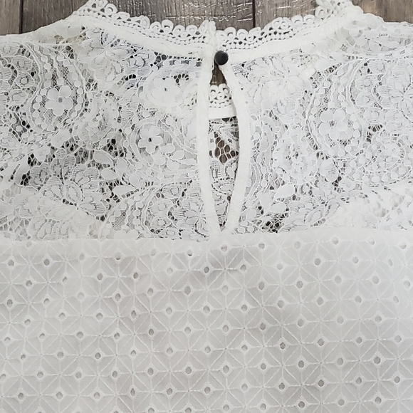 White House Black Market White Lace Blouse - Picture 11 of 13